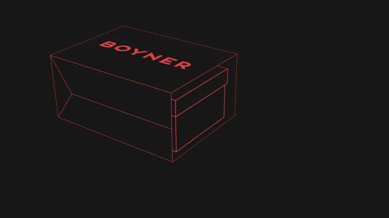 Shoe box, rotating line animation